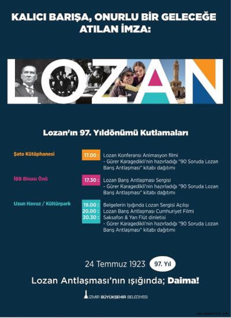 Lozan Barış Antlaşması’nın 97. yılı etkinliklerle kutlanacak 1