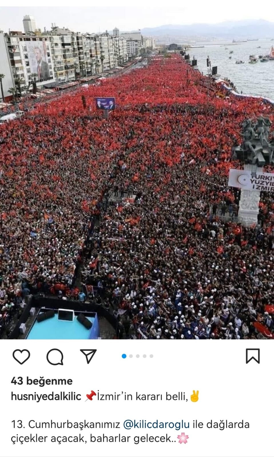 CHP’li Meclis Üyesi, Kılıçdaroğlu mitingi yerine Cumhurbaşkanı Erdoğan’ın miting fotoğrafını paylaştı 1