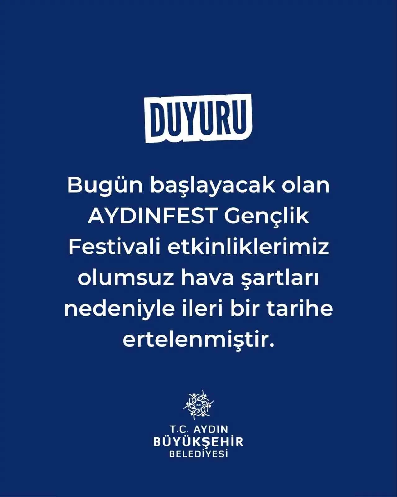 Aydınfest’te hava muhalefeti engeli: Gençlik festivali ileri bir tarihe alındı