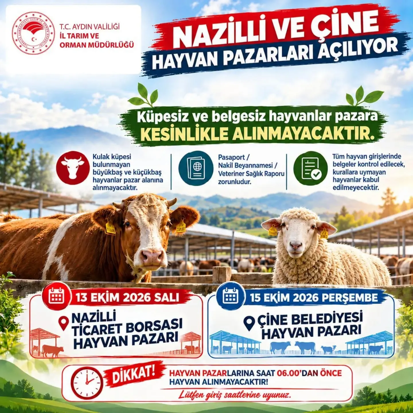 Aydın'da üreticilerin beklediği haber geldi: Hayvan pazarları kapılarını açıyor