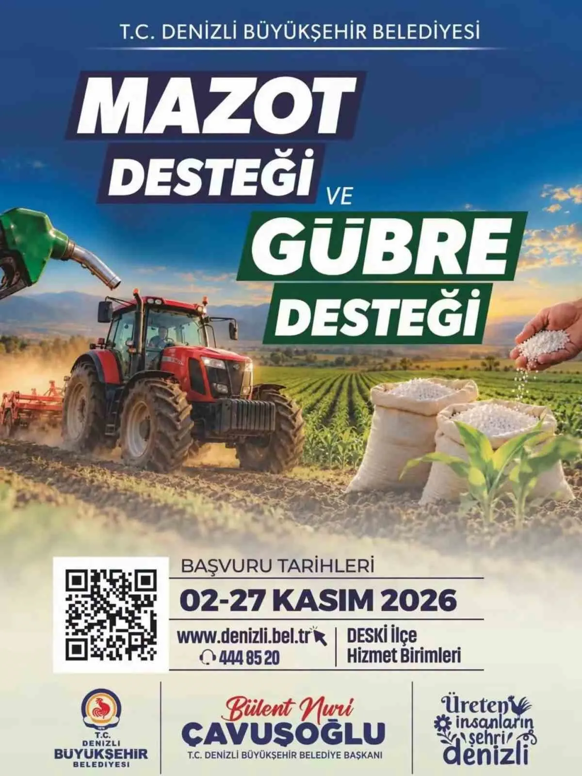 Denizli'de çiftçinin yüzünü güldürecek haber: Mazot ve gübre desteği için tarih verildi