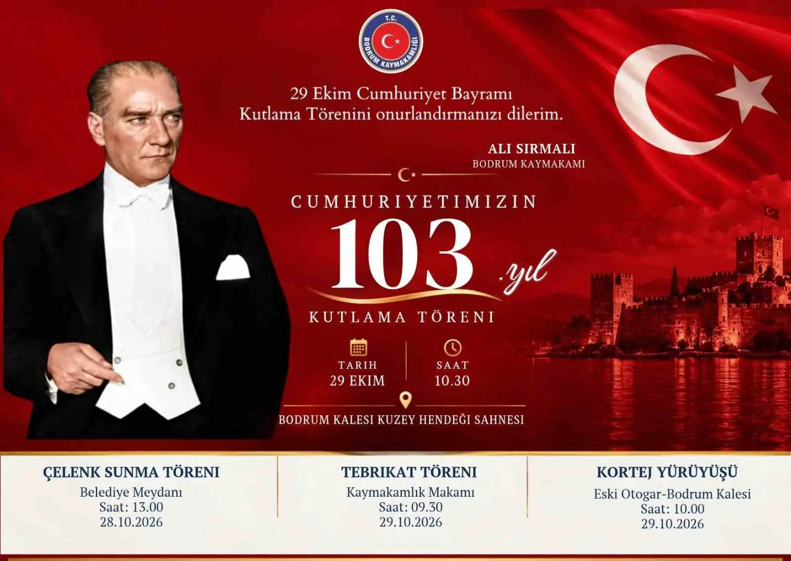Bodrum’da Cumhuriyet coşkusu iki yakada birden yaşanacak