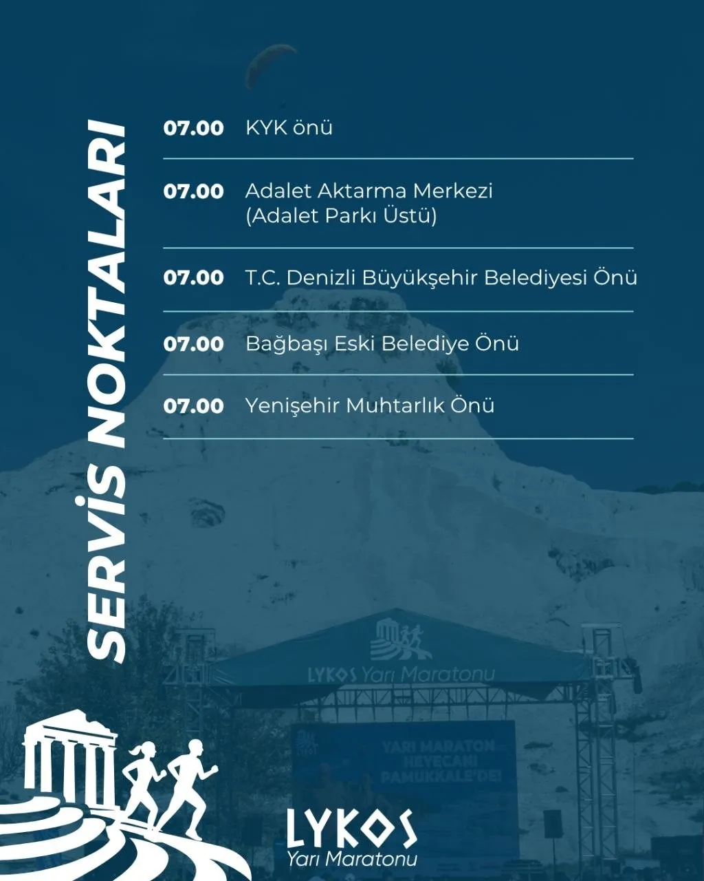 Pamukkale’de maraton maratonu başlıyor: Sporculara özel ücretsiz ulaşım kolaylığı