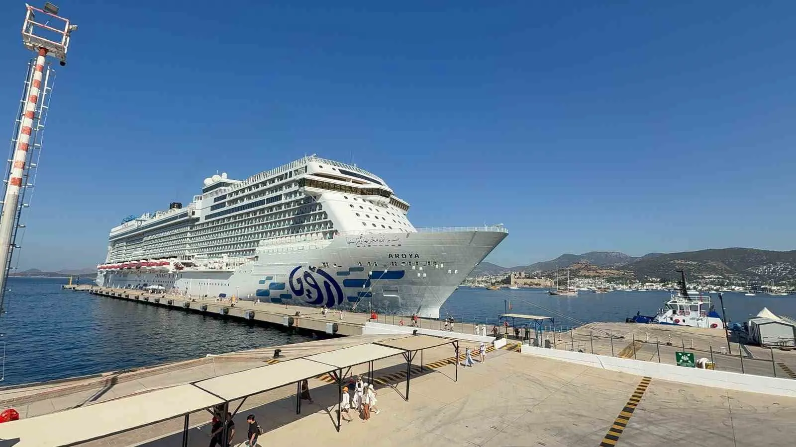 Bodrum kıyılarında dev misafir: Aroya rotasını Ege'ye çevirdi