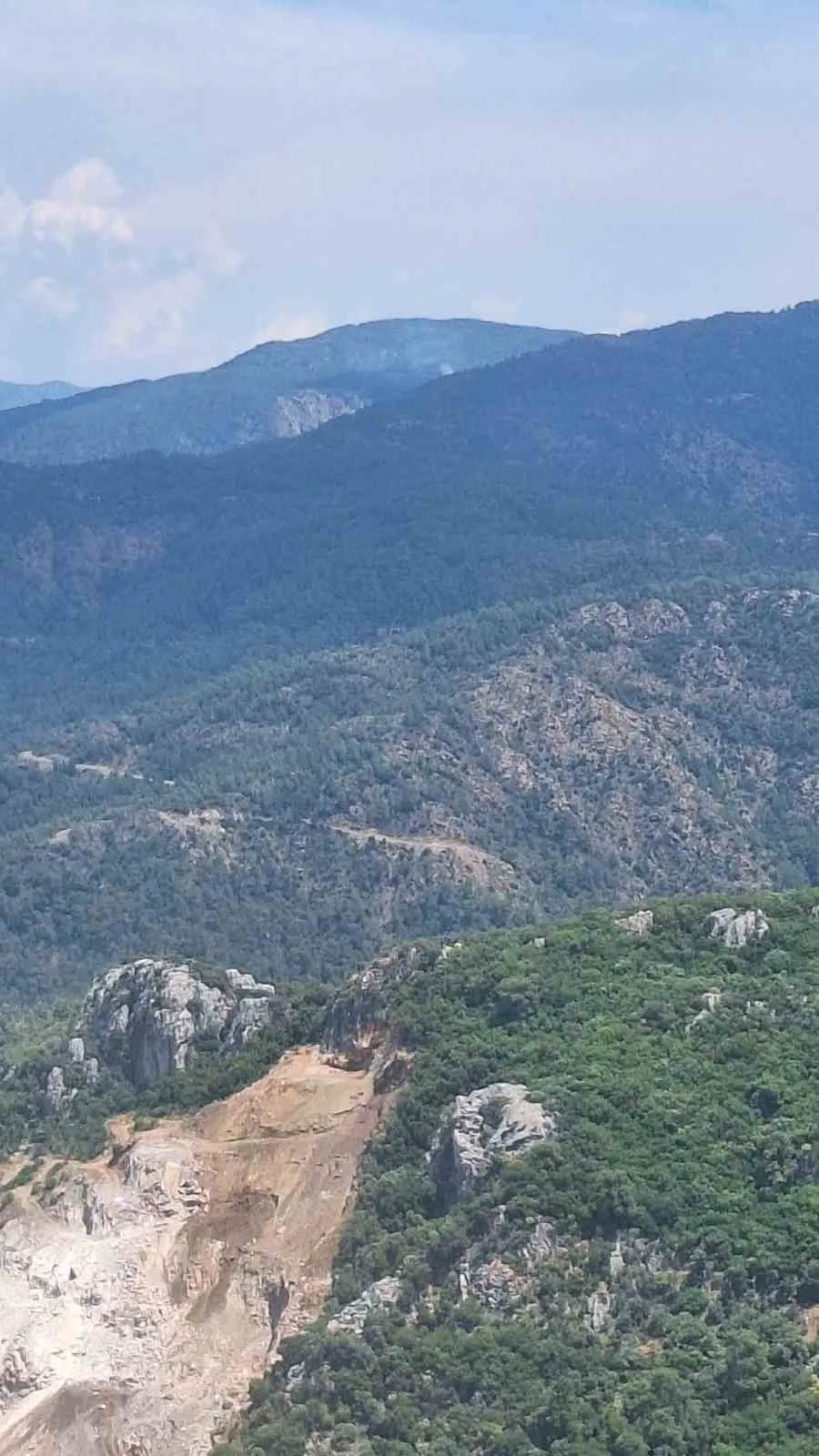 Marmaris'te korkutan alevler: Ekipler orman faciasını önledi