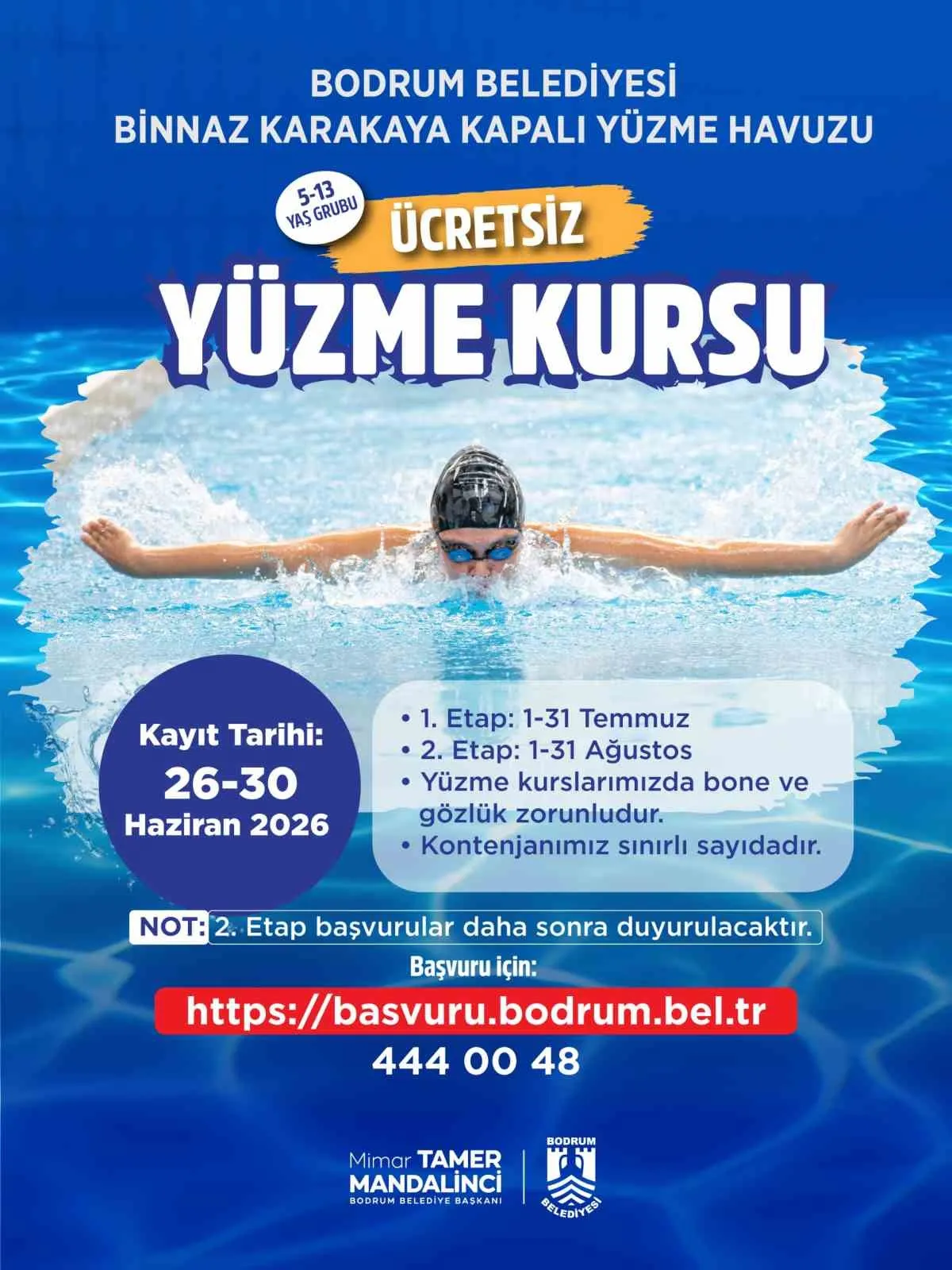 Bodrum'da minik kulaçlar için geri sayım başladı: Ücretsiz kurs kayıtları açıldı
