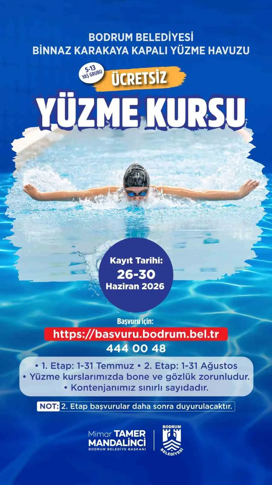 Bodrum'da minik kulaçlar için geri sayım başladı: Ücretsiz kurs kayıtları açıldı