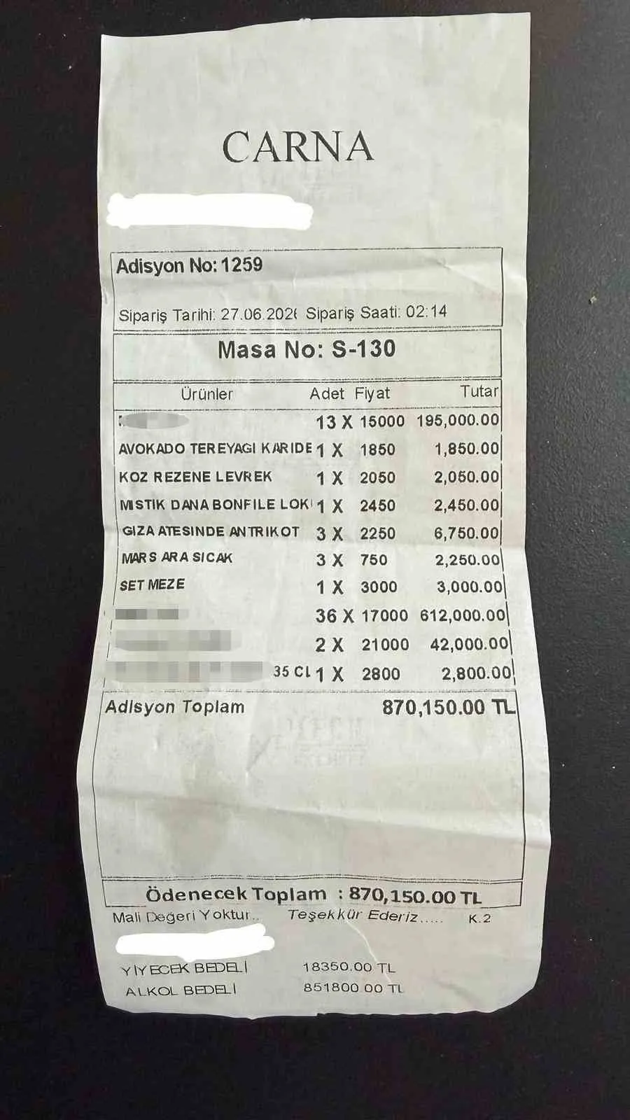 Alaçatı’da dudak uçuklatan hesap: Bir gecede 870 bin liralık tüketim