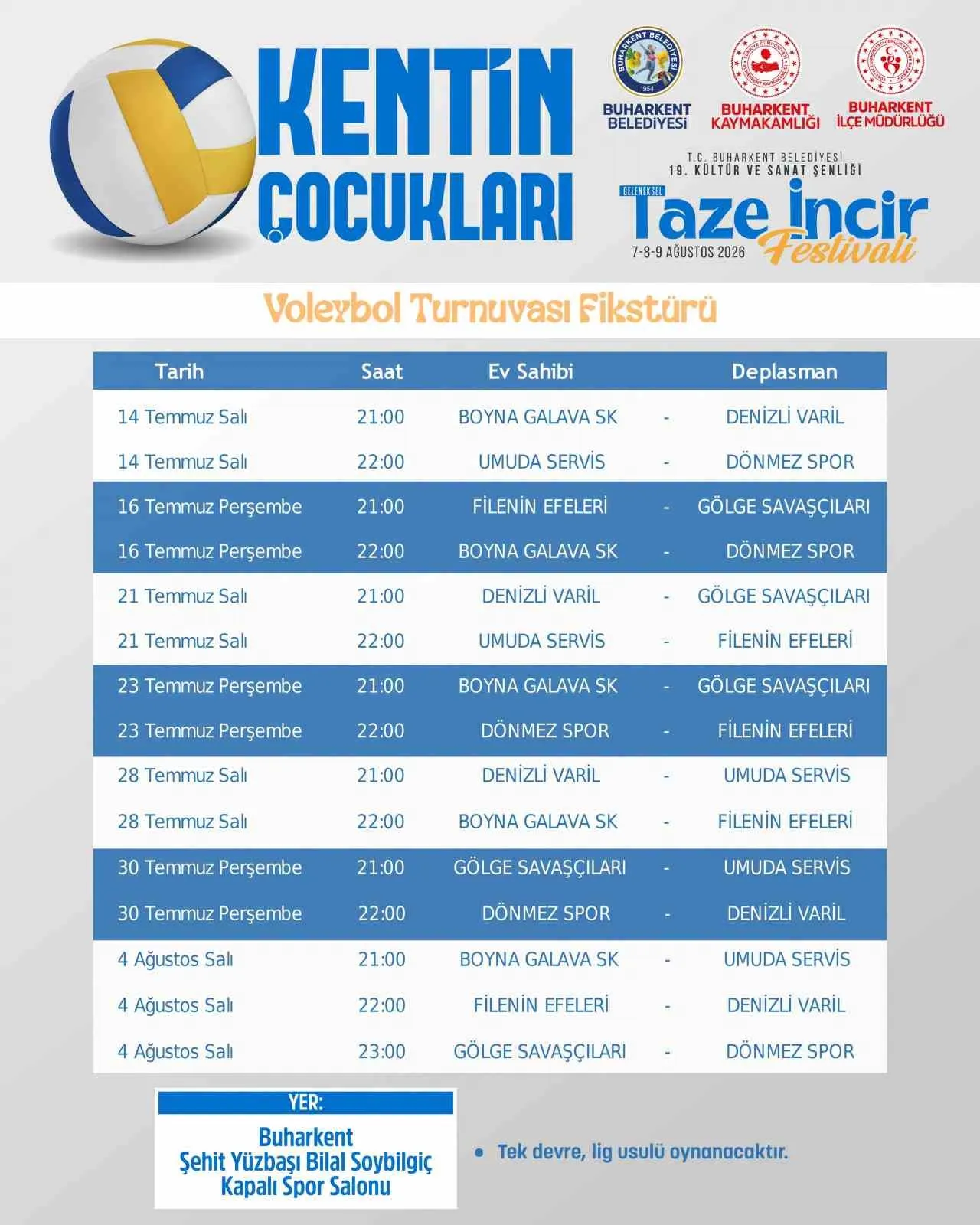 Buharkent’te festival heyecanı sahaya iniyor: Kentin Çocukları turnuvalarında geri sayım başladı