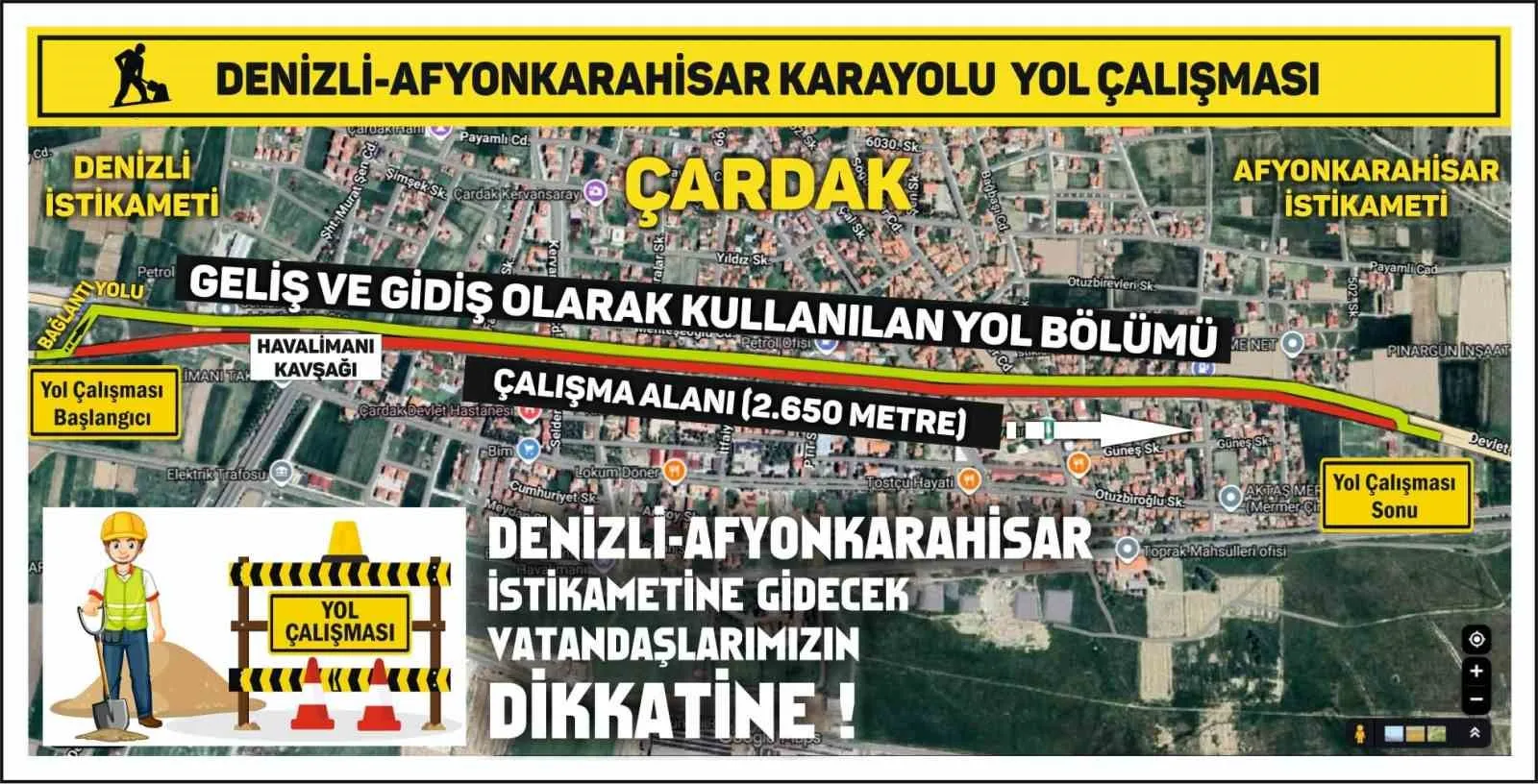 Denizli-Afyonkarahisar hattında yol çalışması alarmı: Uçak kaçırmamak için saatinizi kontrol edin