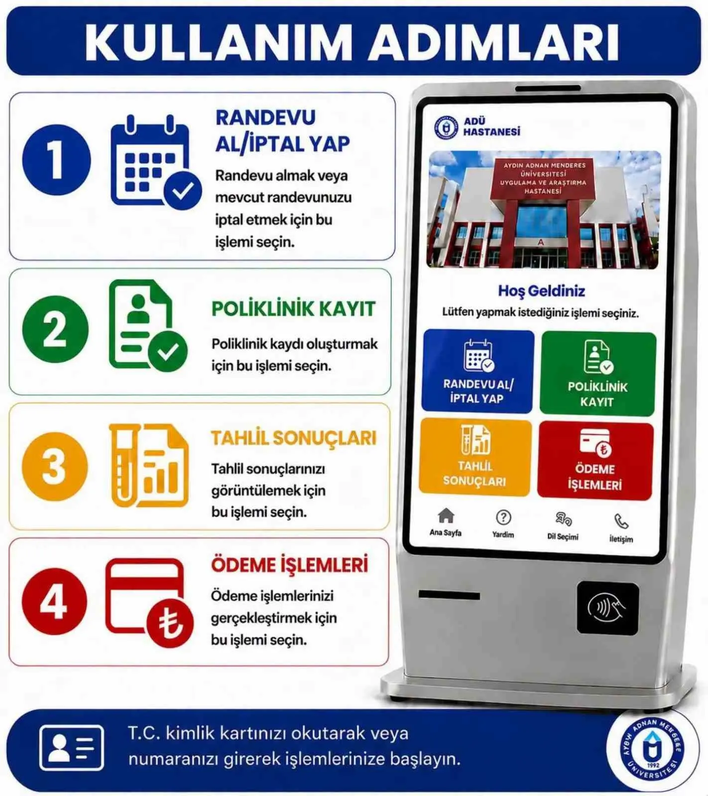ADÜ Hastanesi’nde dijital devrim: İşlemlerde sıra çilesi sona eriyor