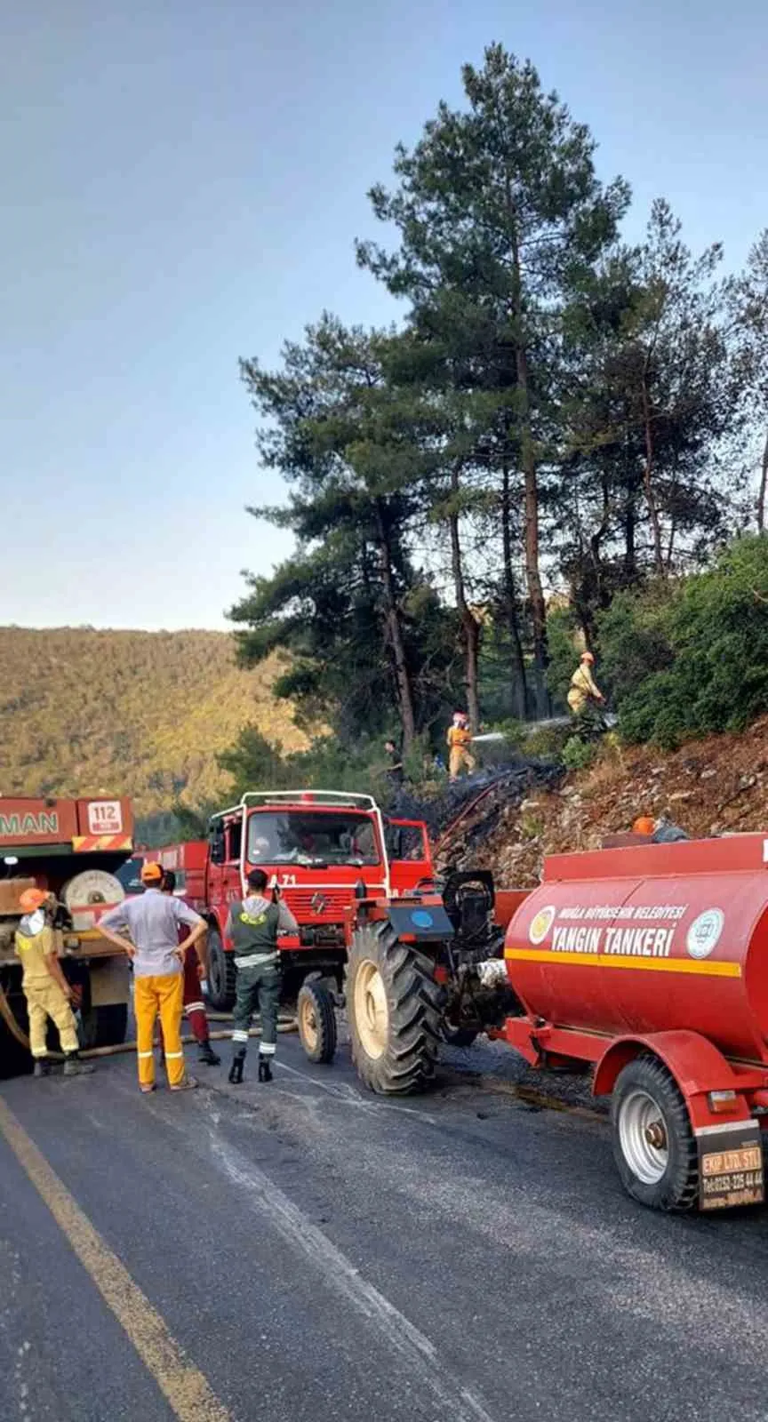 Menteşe’de ormanlık alanda korkutan yangın: Ekipler alevleri büyümeden durdurdu