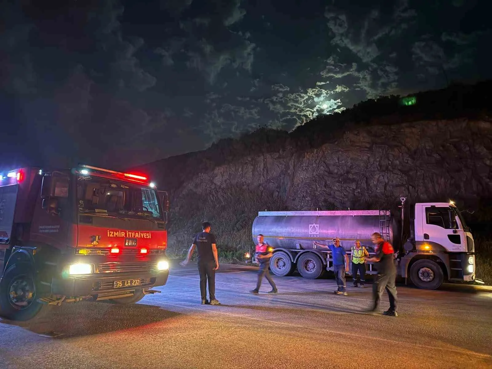 Dikili'de geceyi aydınlatan korku: Ekipler alevlere karşı saatlerce savaştı