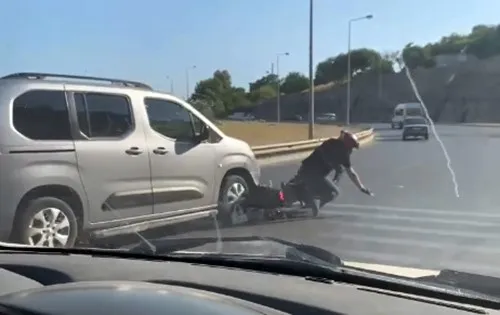 İzmir trafiğinde dehşet anları: Motosikletliyi altına alıp kaçan sürücüye ağır fatura