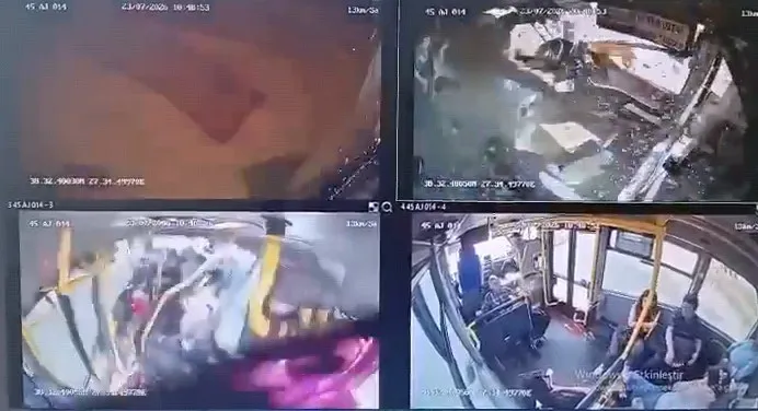 Manisa'daki feci kazanın güvenlik kamerası görüntüleri dehşeti gözler önüne serdi