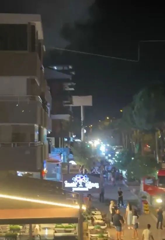 Didim'de geceyi aydınlatan alevler: Apartman sakinleri sokağa döküldü