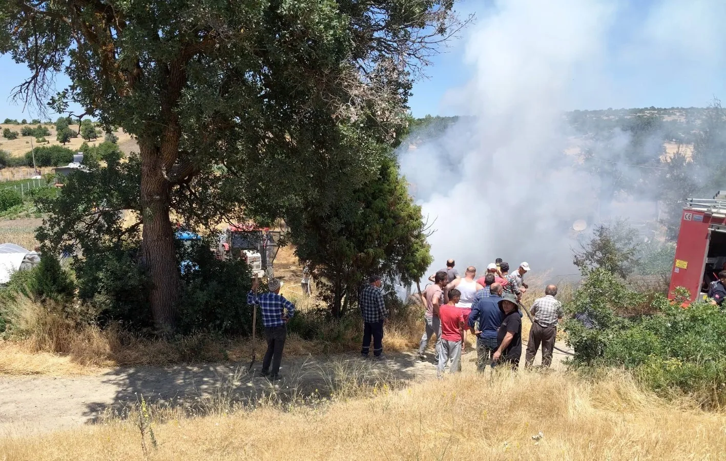 Saka Çiftliği'nde korkutan yangın: OSB itfaiyesi zamanla yarıştı