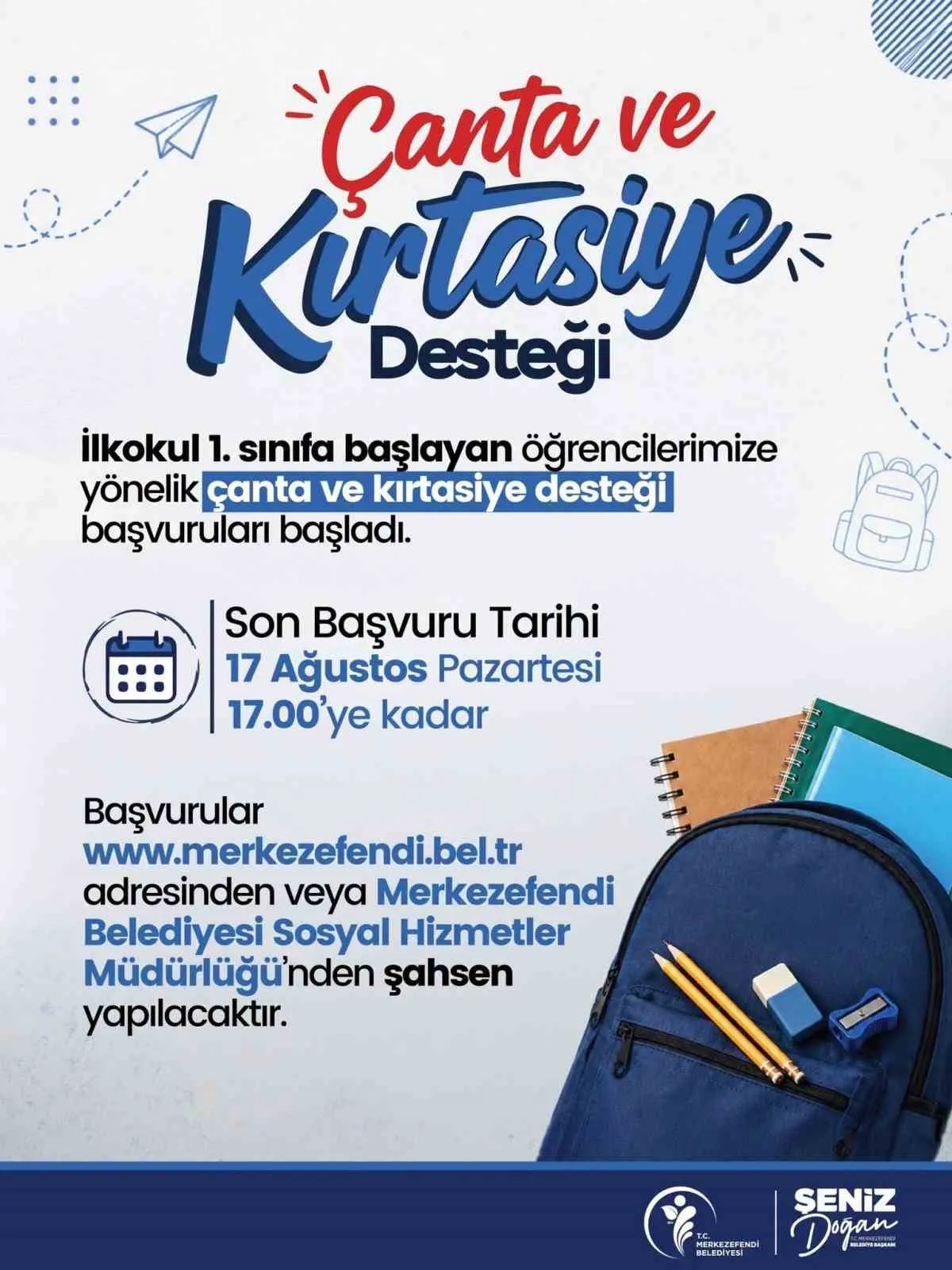 Merkezefendi'de okul heyecanı başladı: Minik öğrencilere kırtasiye desteği müjdesi
