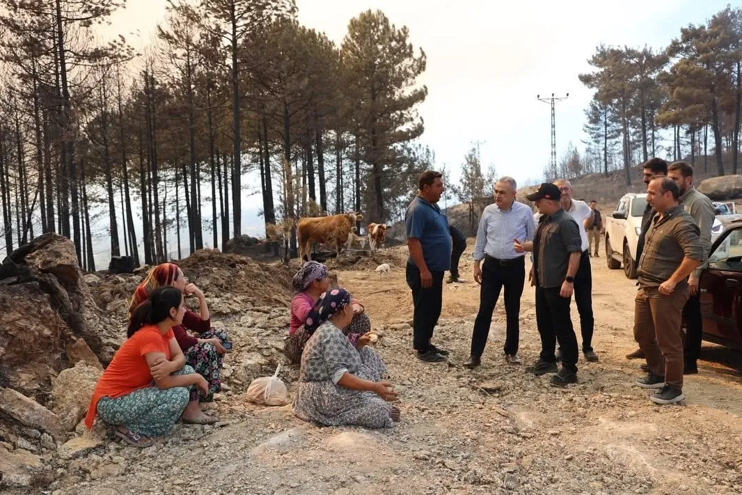 Çine'de yangın bölgesine çıkarma yaptı: Vali Varol'dan "devlet yanınızda" mesajı
