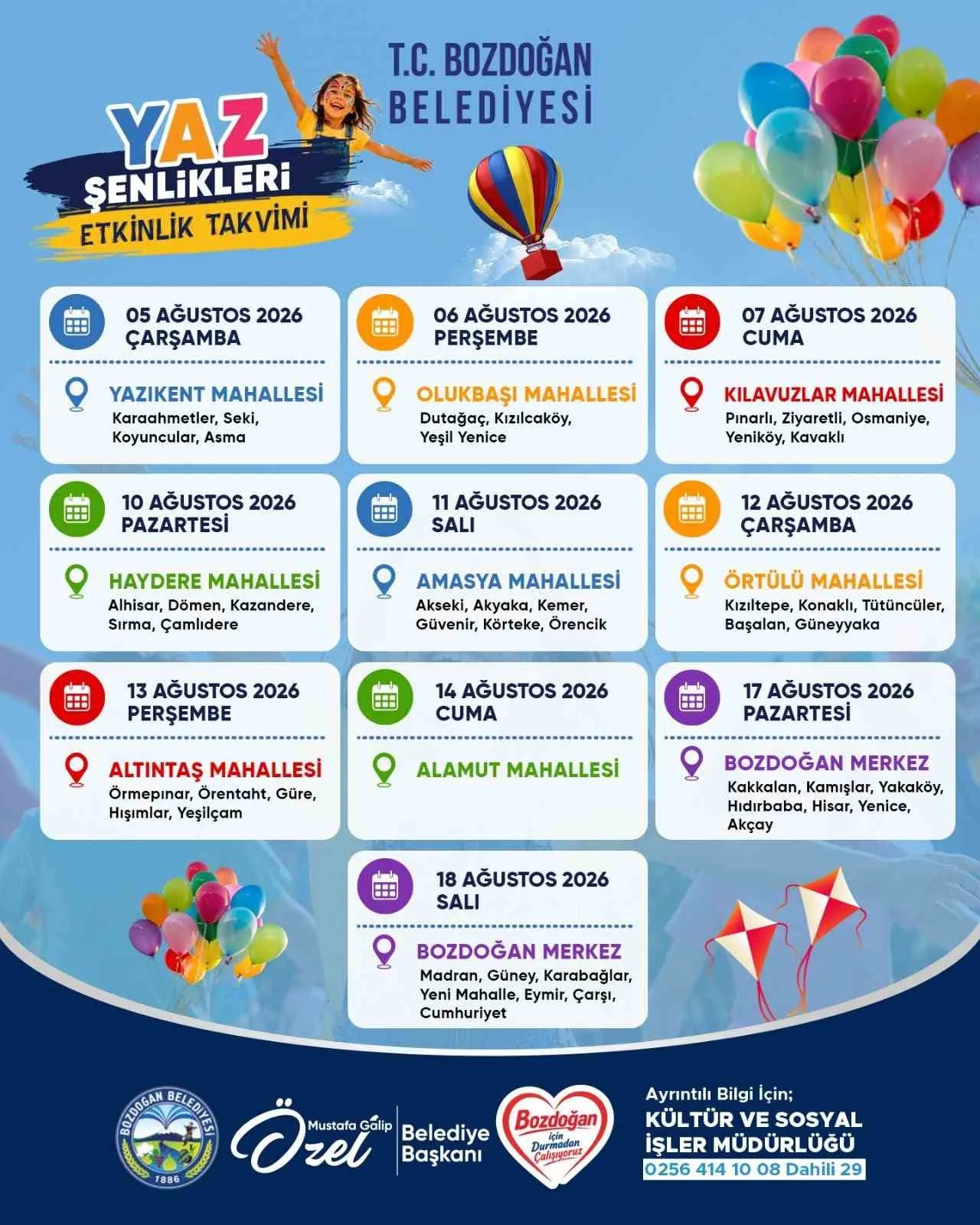 Bozdoğan’da tatil keyfi ayağa geliyor: 55 mahallede şenlik ateşi yanıyor