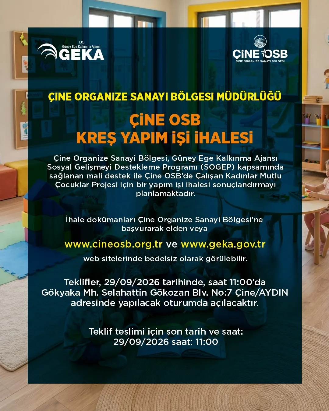 Çine OSB’de annelerin yüzü gülecek: Kreş projesinde geri sayım başladı