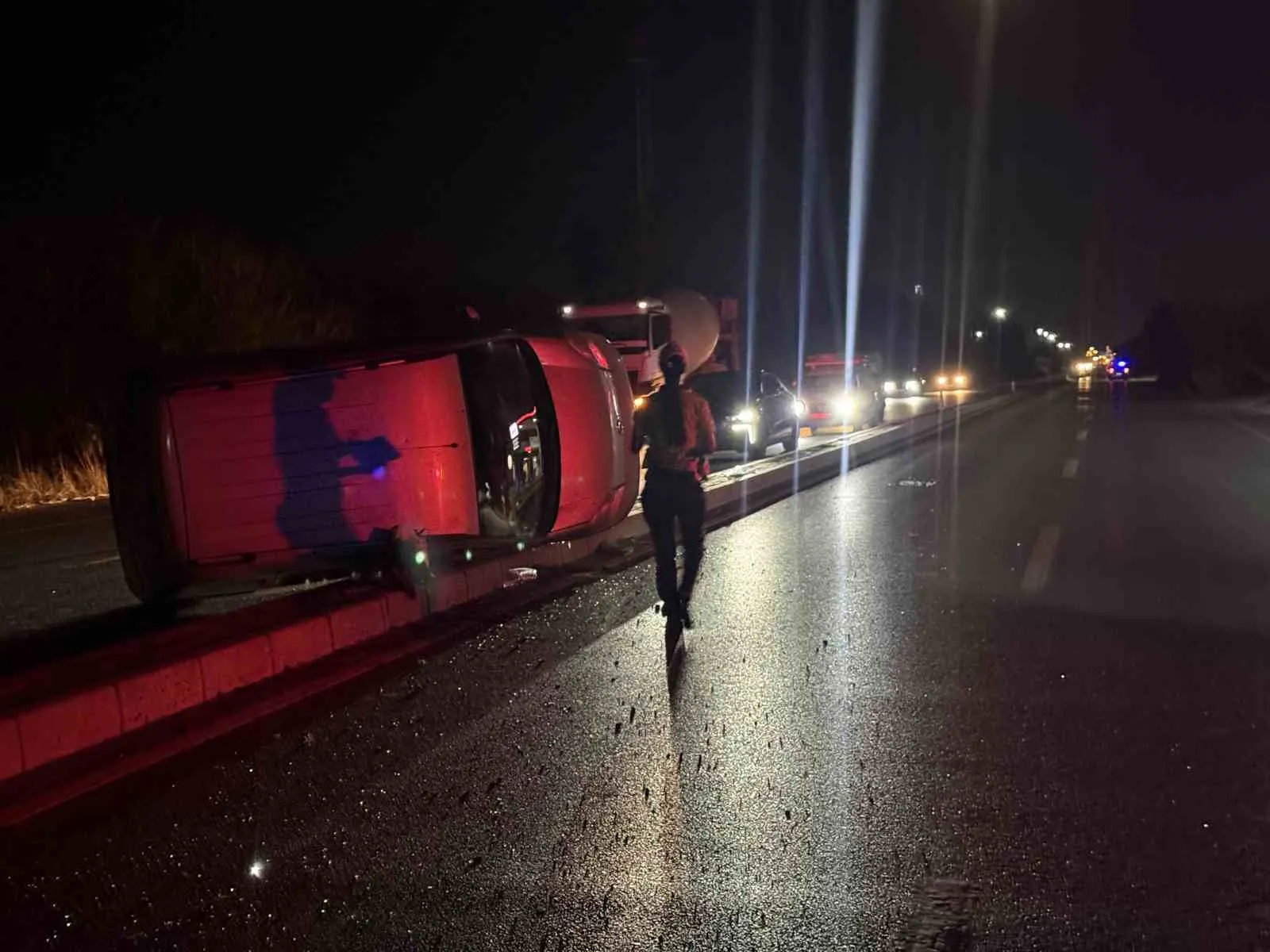 Aydın'da gece yarısı korkutan kaza: Domuzdan kaçarken takla attı