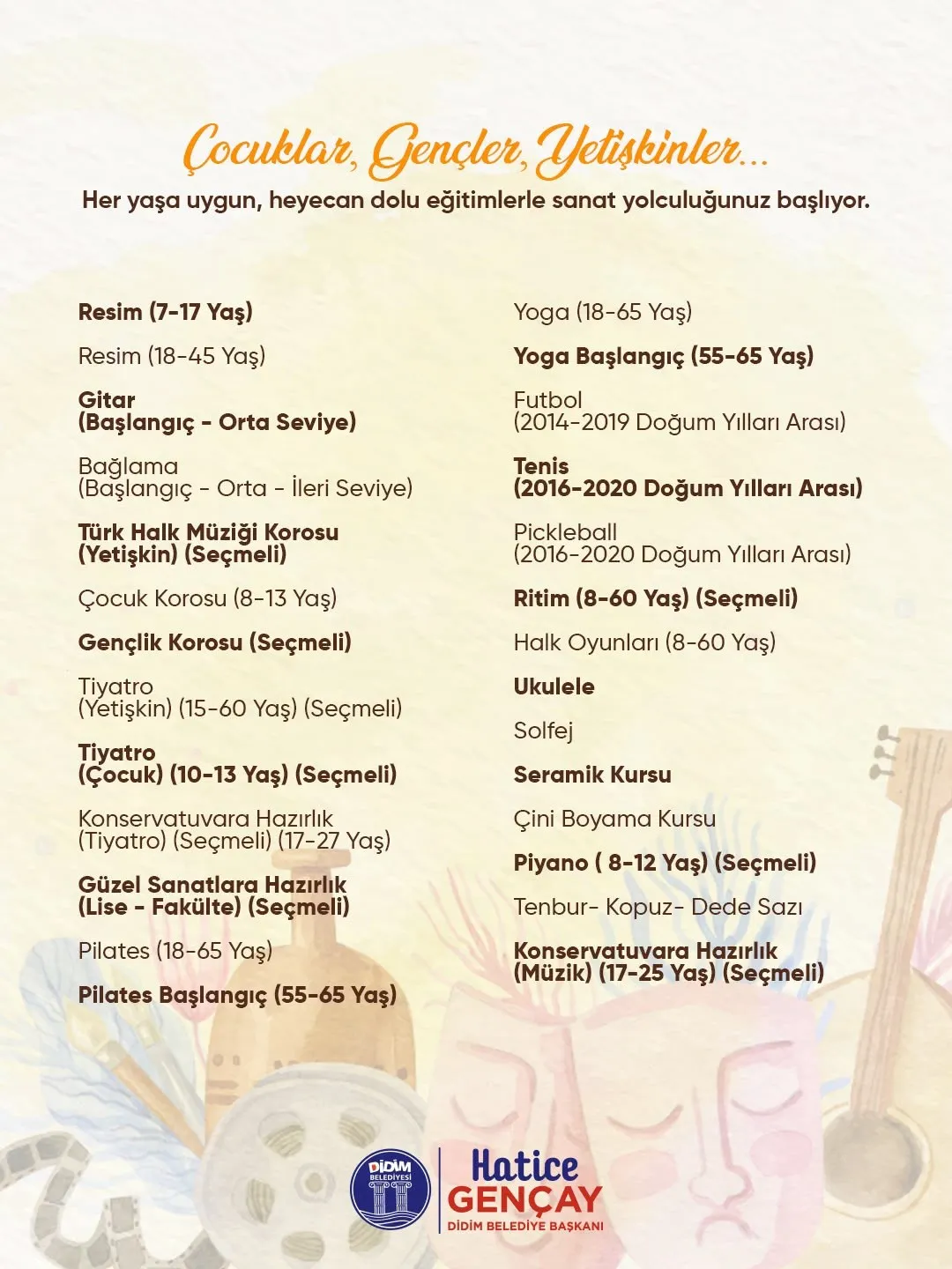 Didim’de sanat ve spor rüzgarı: Akademi kapılarını yetenekli ellere açıyor