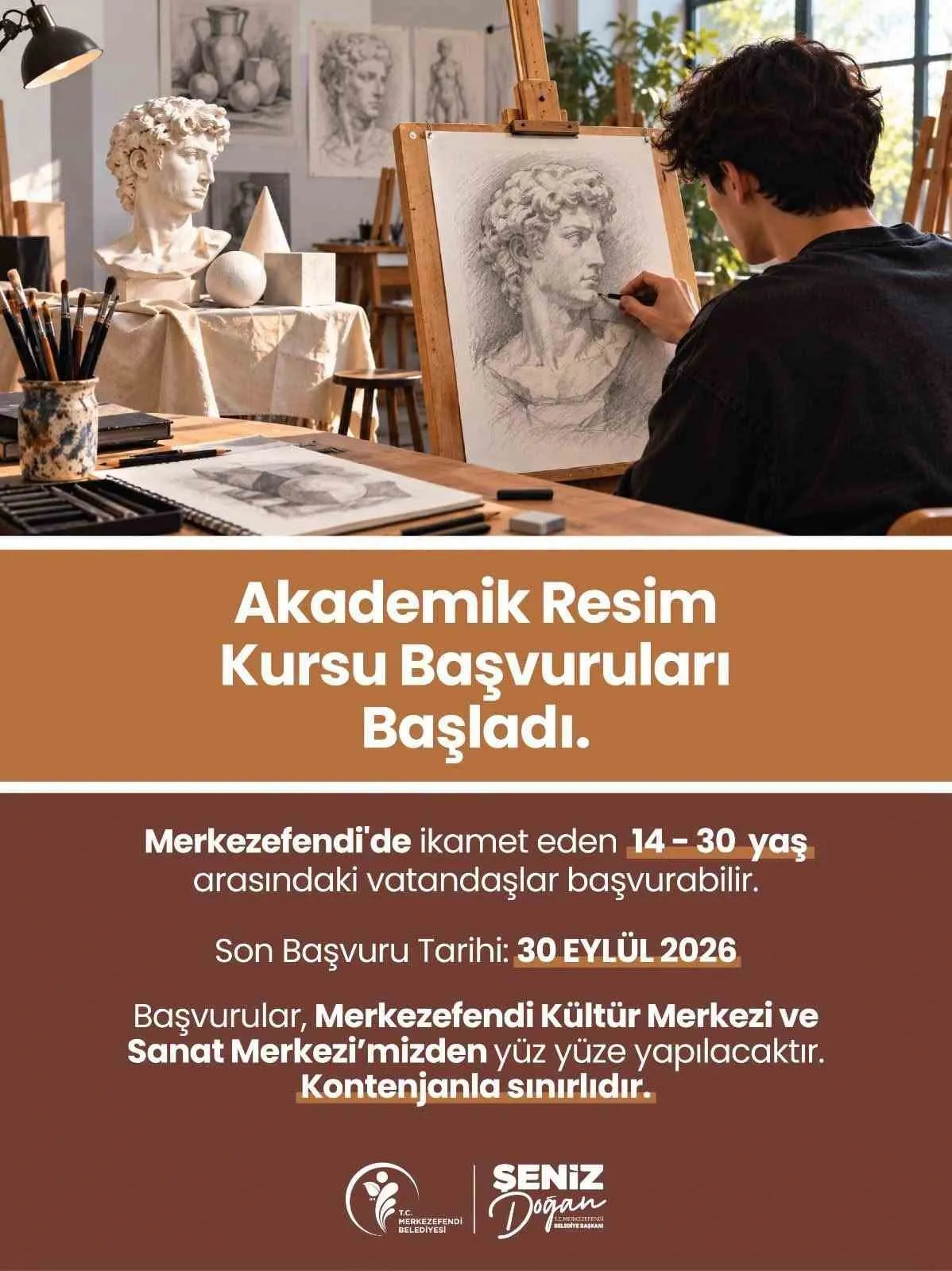Merkezefendi'de fırçalar tuvalle buluşuyor: Genç yeteneklere kapılar açıldı